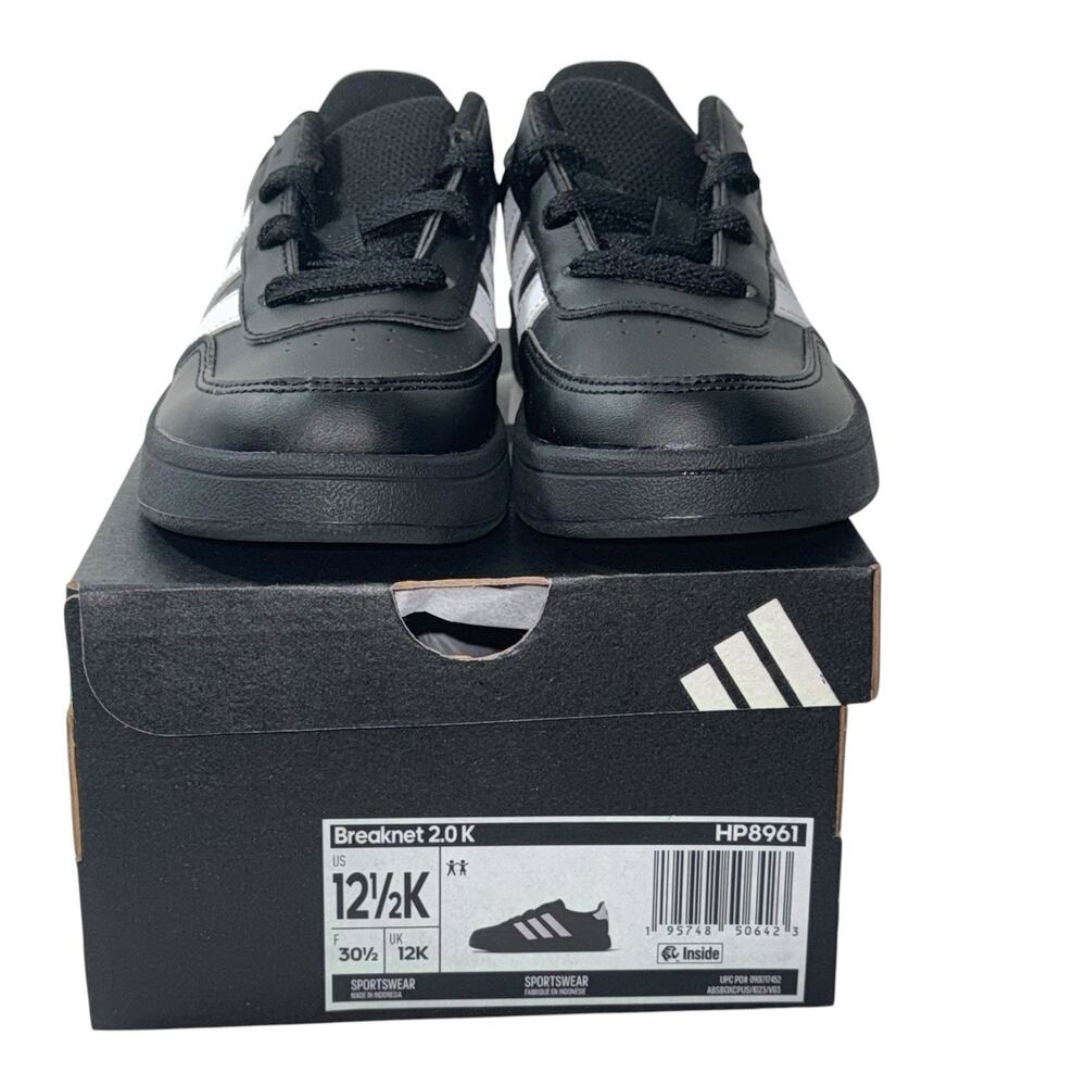 Adidas Black Breaknet 2.0K Tennis Youth Shoes Sneakers SZ/12.5 - Picture 12 of 13
